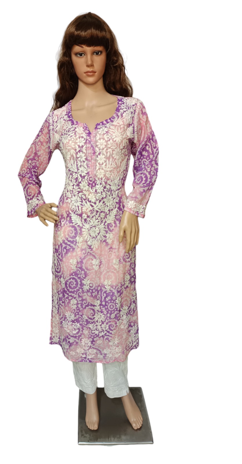 Printed Pure Mal cotton Lucknowi kurti