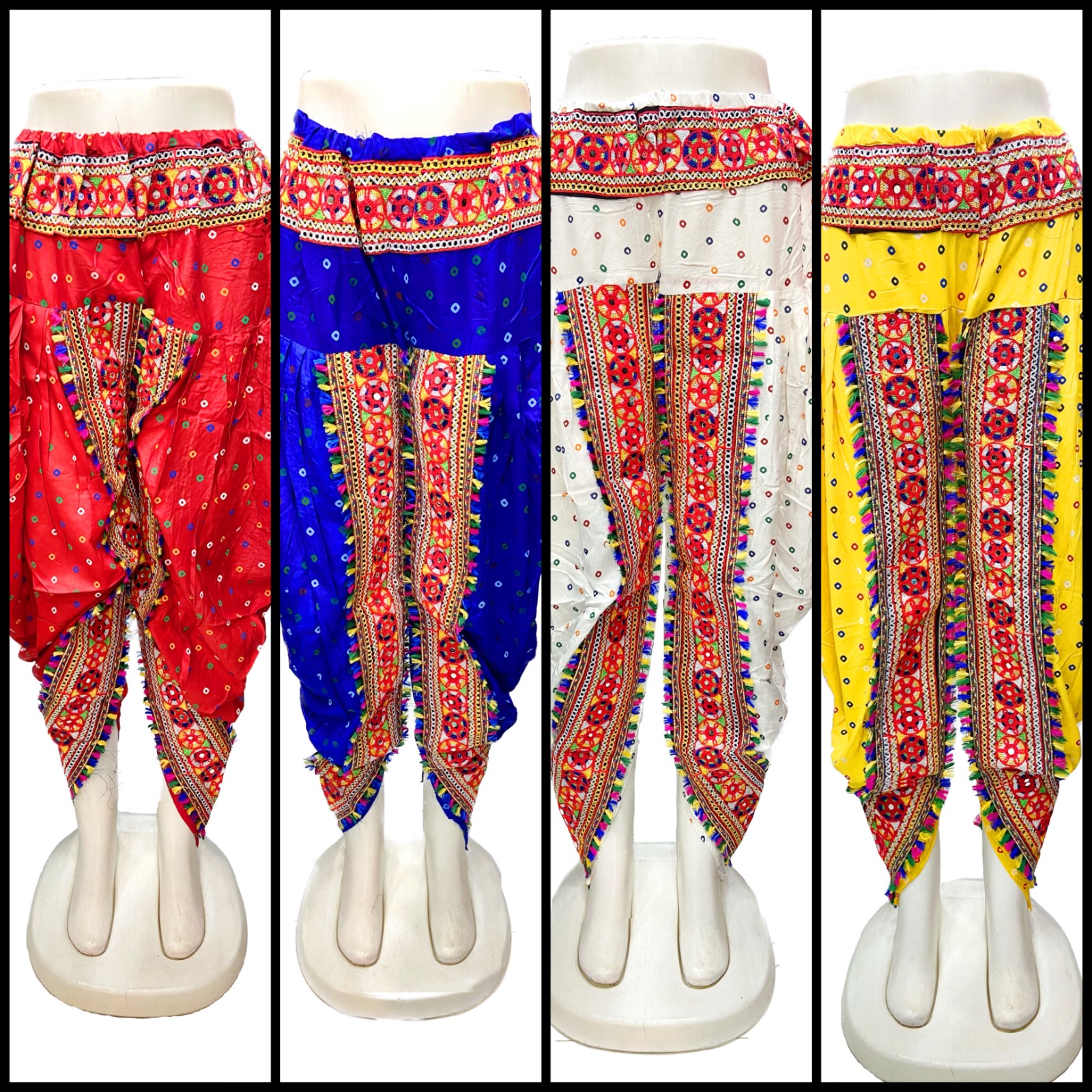 Navratri Bandhni Work Dhoti