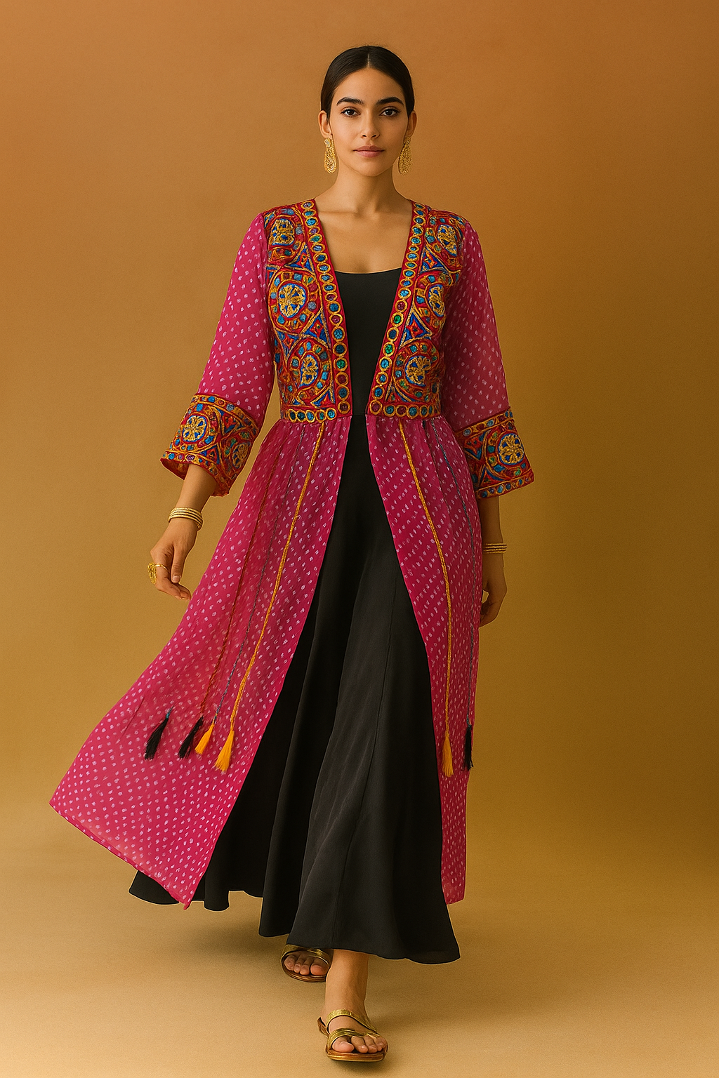 Georgette printed mirror Shrug