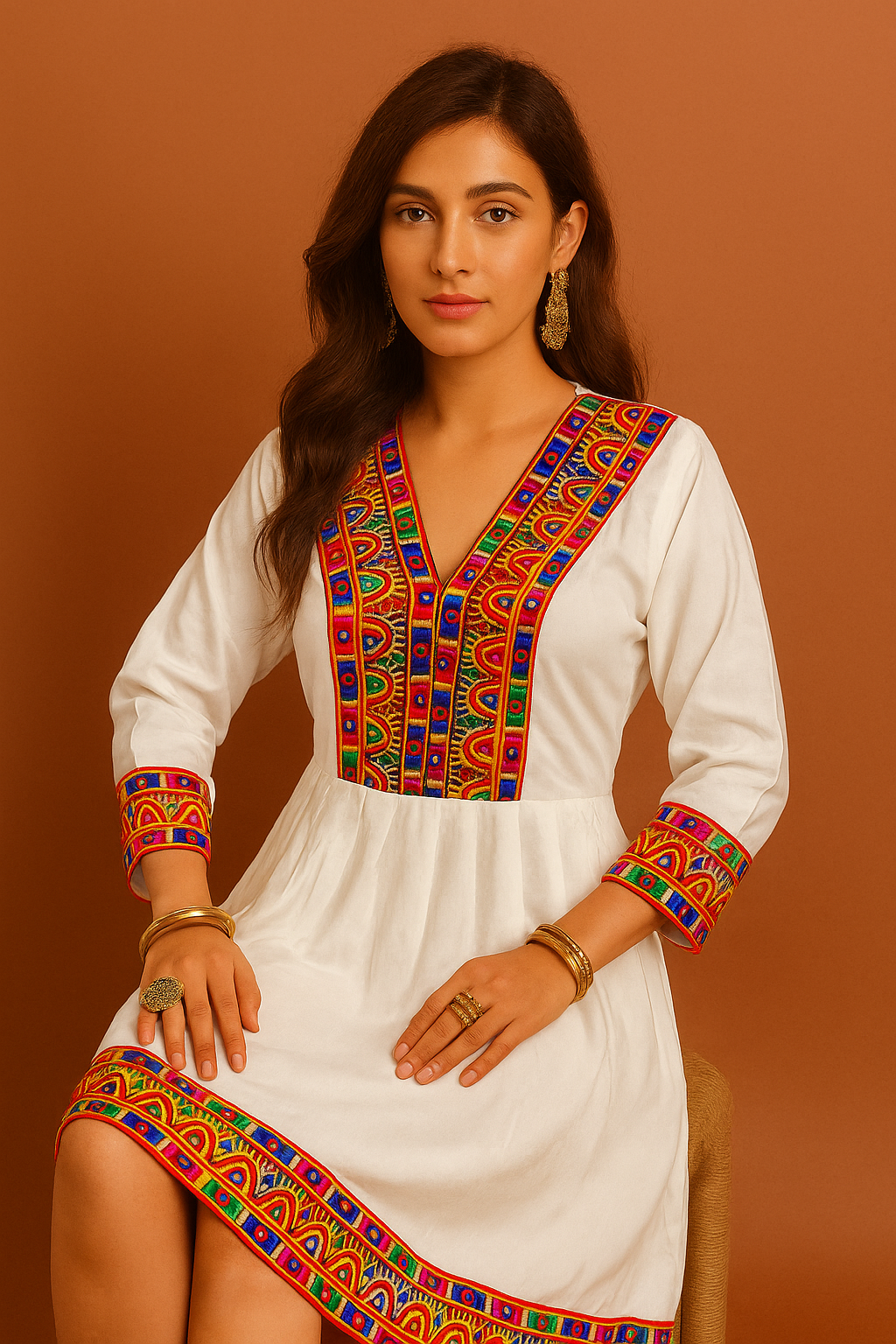 Navratri Special Tradiotional Rayon Short A-line kurti