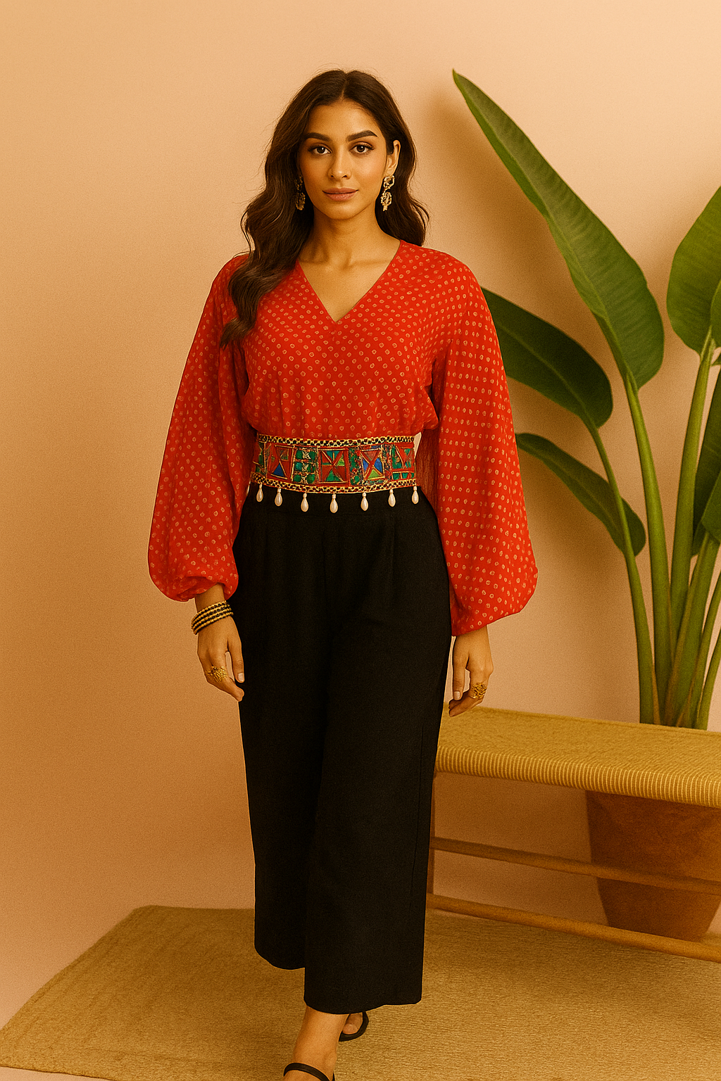 Georgette Navratri special Traditional Crop Top