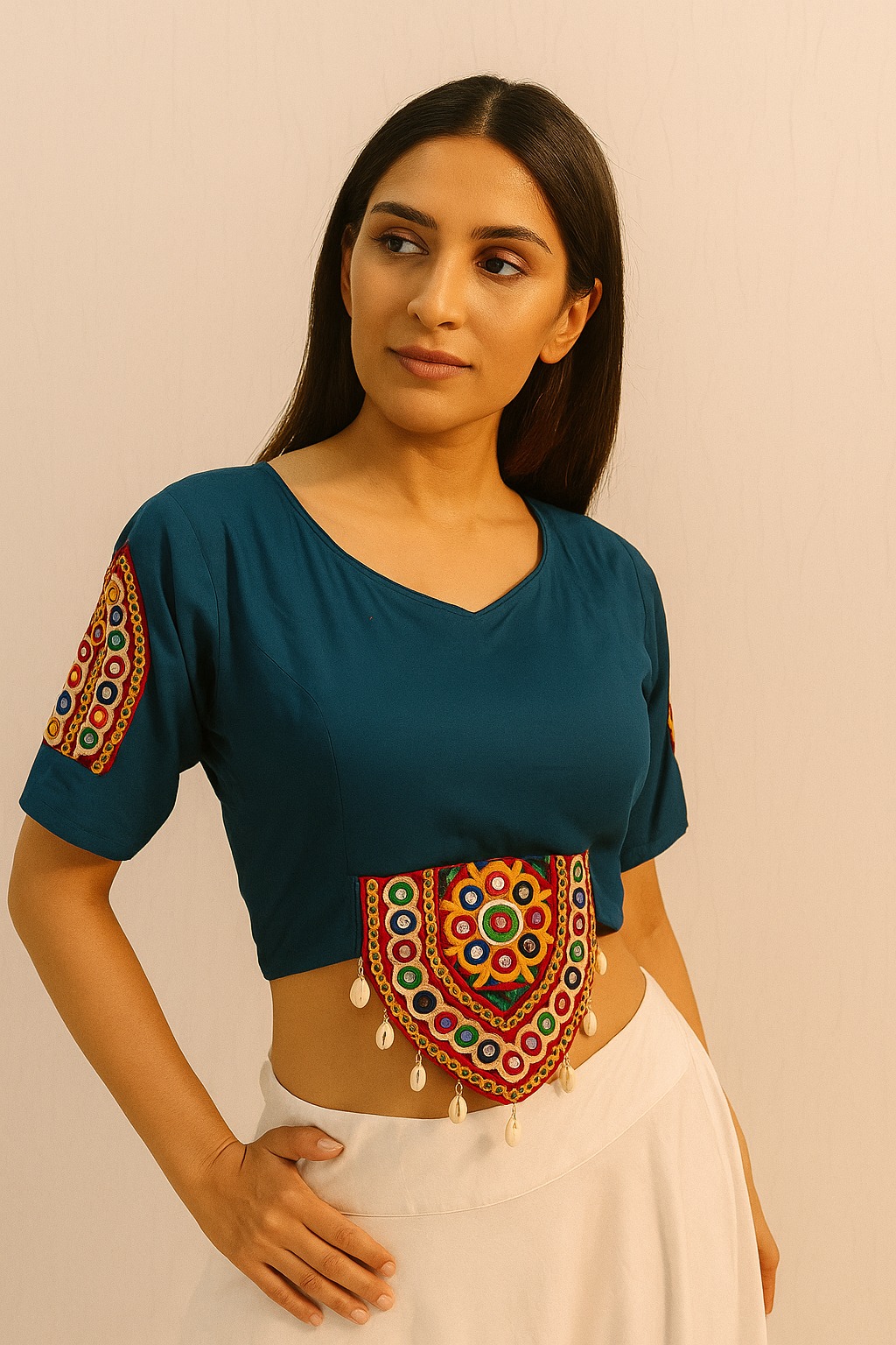 TRADITIONAL NAVRATRI SPL. Plain Patch Blouse